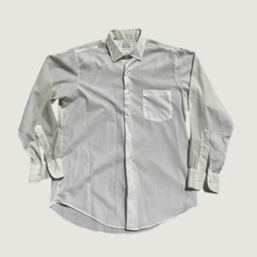 Vintage Penneys Towncraft White Dress Shirt Taslan Dacron Wash n Wear Mens M